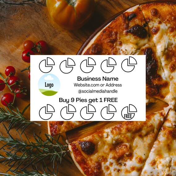EDITABLE Business Punch Card Printable Pizza Punch Card Etsy