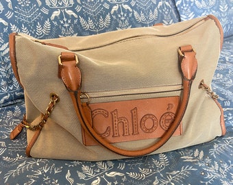 Chloe Canvas and Leather Weekender- Vintage & Authenticated