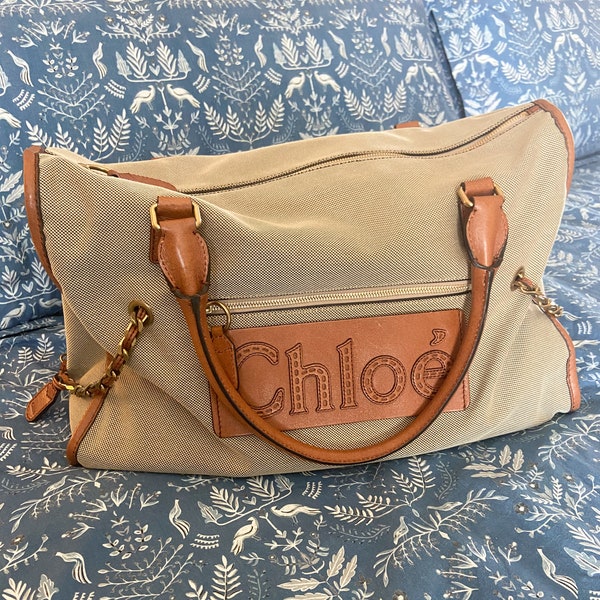 Chloe Canvas and Leather Weekender- Vintage & Authenticated