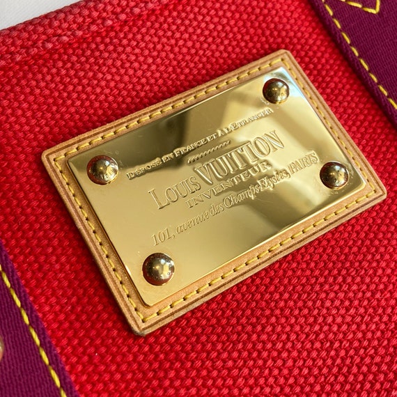 Louis Vuitton Red Antigua Cabas PM- Vintage & Aut… - image 2