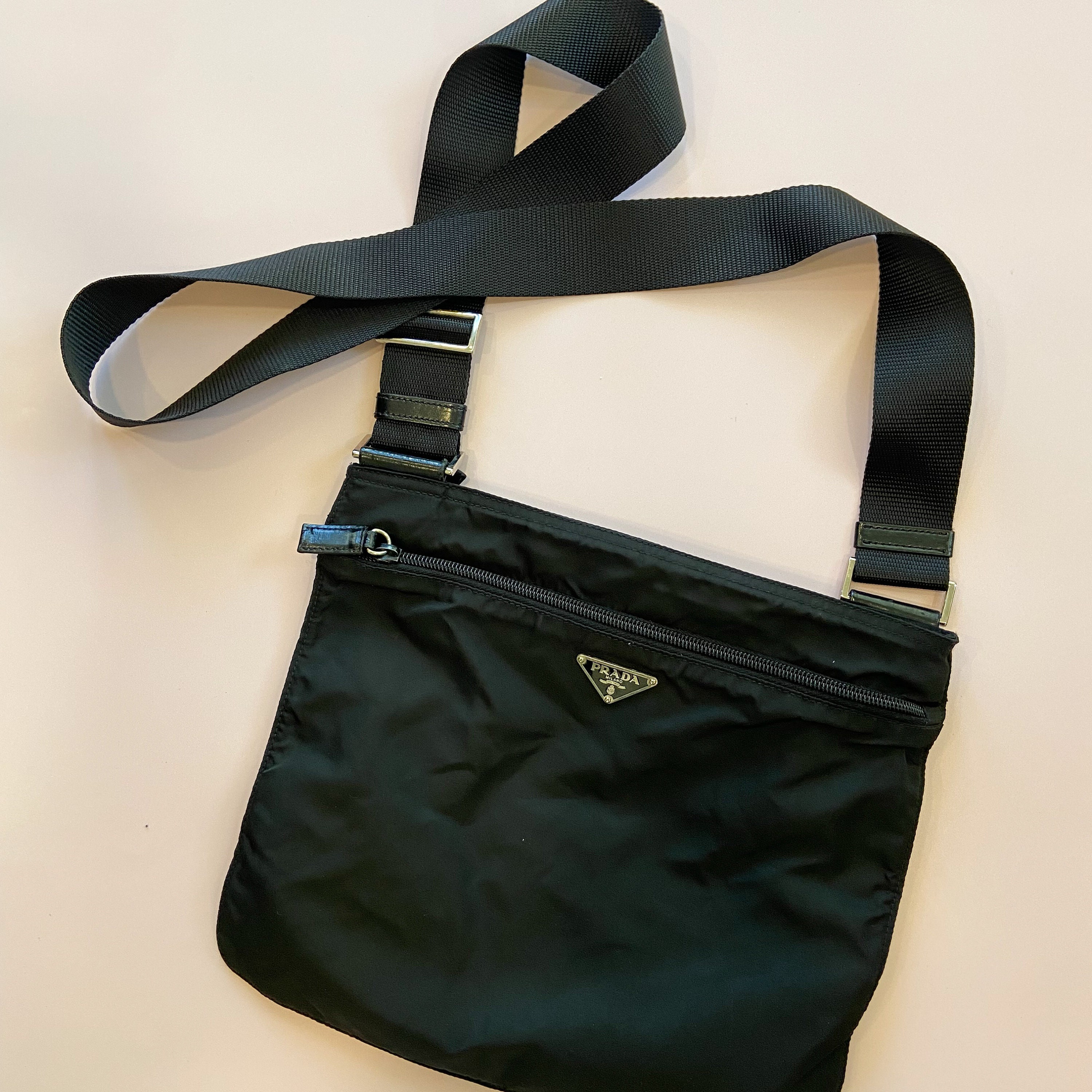 pre-loved authentic PRADA khaki green crossbody Camera bag style MESSENGER  BAG