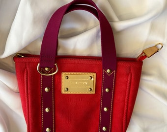 Louis Vuitton Red Antigua Cabas PM- Vintage & Authenticated