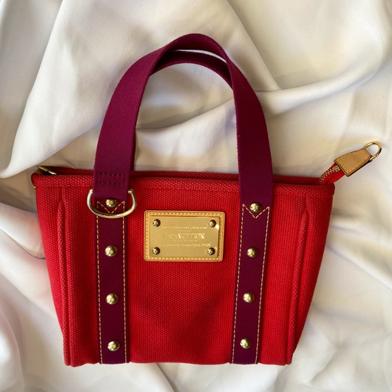 Louis Vuitton Red Antigua Cabas PM- Vintage & Aut… - image 1