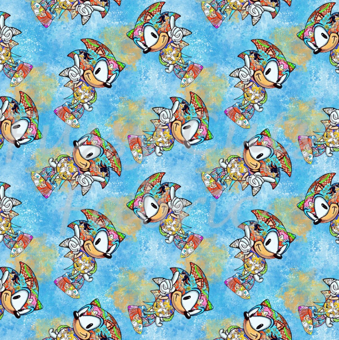 Sonic Wrapping Paper Sonic Wrapping Sonic Gift Wrap Sonic Etsy