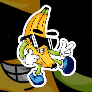 Cooler Bananen Aufkleber - Wisch- und Wasserfest. Toll für Wasserflaschen, Elektronik, Fenster und vieles mehr!