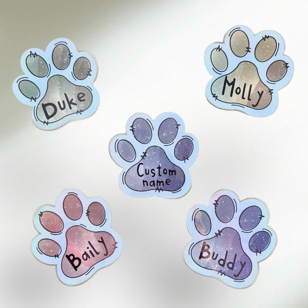 Personalized holographic Paw Print decal/sticker