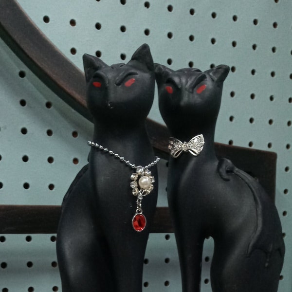 Bat Winged Black Cat Wedding Cake Topper