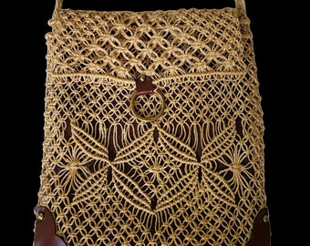 Vintage Jute Macrame Tote