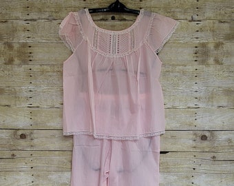 Vintage Pink Schrank Lingerie Women's Pajamas Size 34 - Vintage Pink Pajamas - Vintage Lingerie - Summer Pajamas