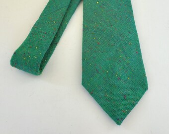 Vintage 1980's Green Necktie Green Confetti Necktie Vintage Necktie