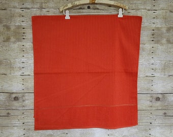 Serviettes de bain Wamsutta Heritage vintage - serviette de bain orange avec bordures dorées - serviette de bain côtelée orange avec bordures dorées - serviette de bain vintage