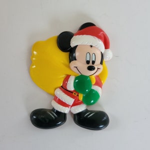Vintage 1995 Mickey Mouse Santa Rubber Magnet - Disney Magnet