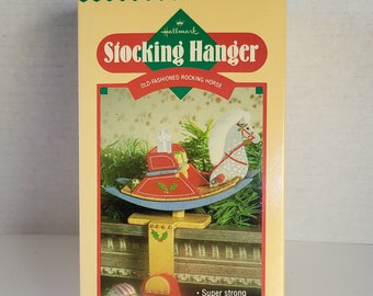 Vintage 1984 Hallmark Stocking Holder Old-Fashioned Rocking Horse Mo. 64141
