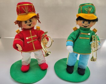 Vintage Felt Christmas Figures: C.R. Seasons Horn & Trumpet Set