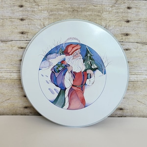 Ensemble vintage de 4 Santa Christmas Stove Top Burner Covers DecorWare 1970 Vintage Folk Santa Stove Top Burner Covers Made in USA