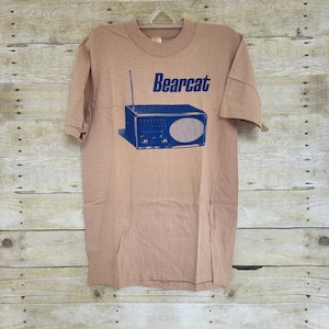 Vintage 1970&#39;s Leiser Sound Bearcat Police Scanner T-Shirt Tan Medium Made in USA 100% Cotton Retro Retro Electronics HI Crew