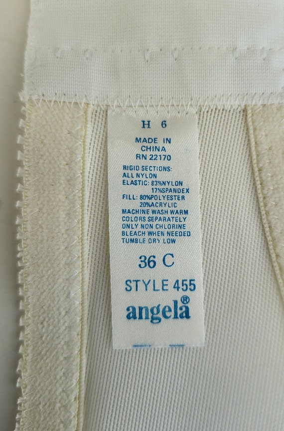 Vintage Angela White Strapless Bra 36 C White Str… - image 5