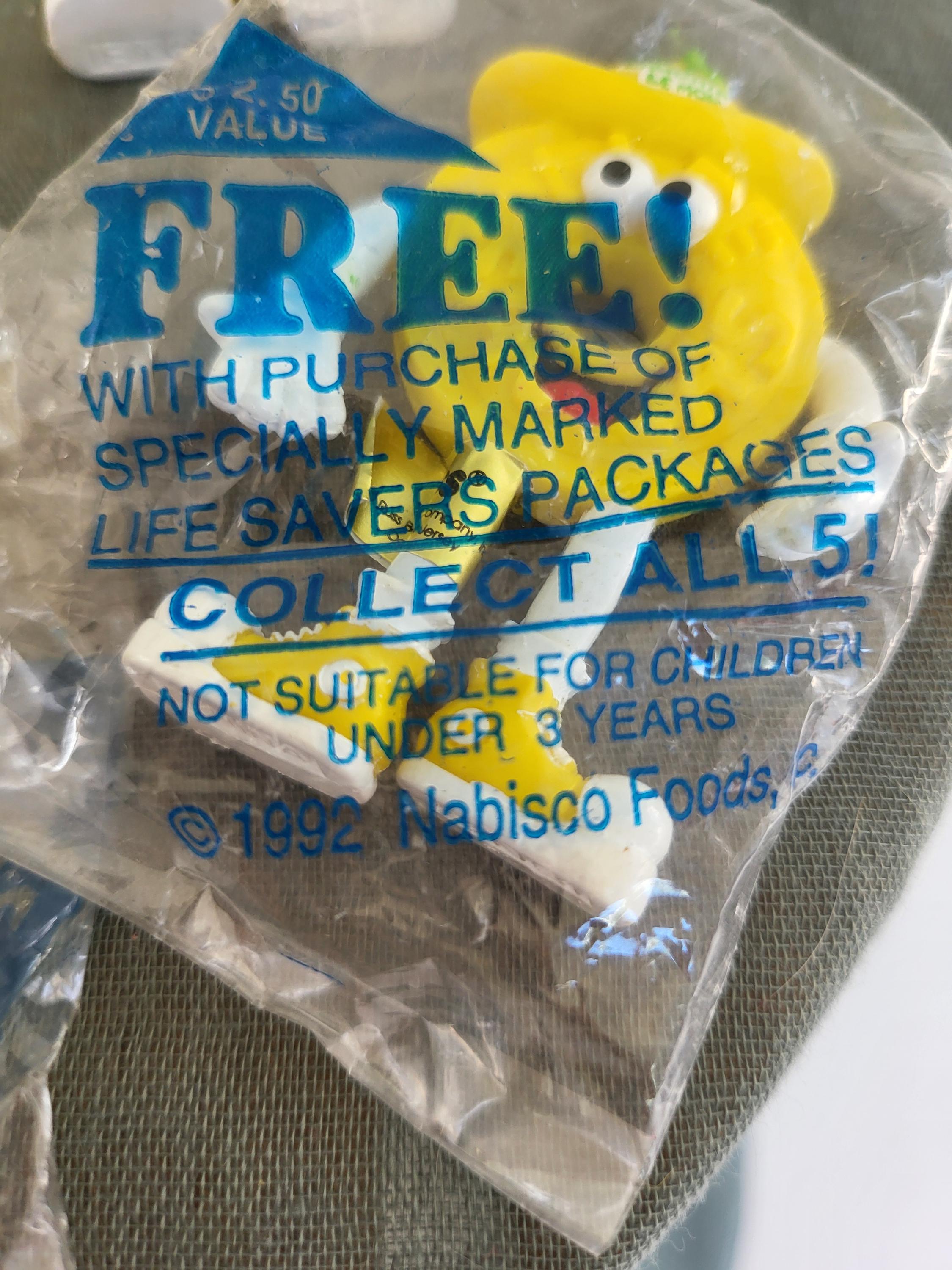 Vintage 1992 Nabisco Lifesaver PVC Bendable Figures - Laughin
