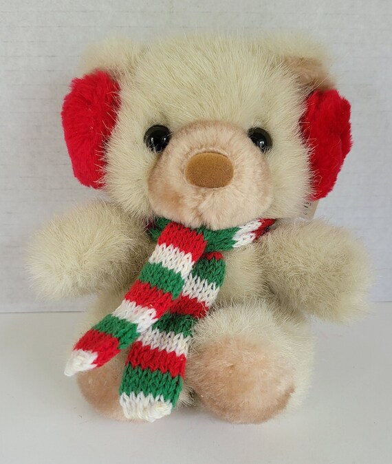 Vintage Russ Berrie Caress Soft Pet Tuff Teddy No 829 Small Winter
