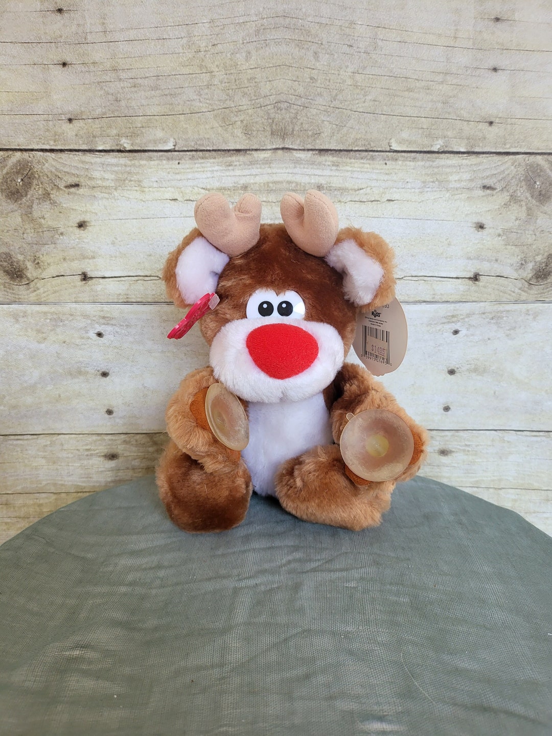Toy Rudohlph Rudolph Toy Russ Vintage Russ Berrie Rolly Rudolph Plush Reindeer With Suction Cups - Etsy
