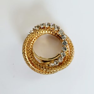 Vintage La Jolie &#39;Made in Germany&#39; Gold Tone & Rhinestone Scarf Clip