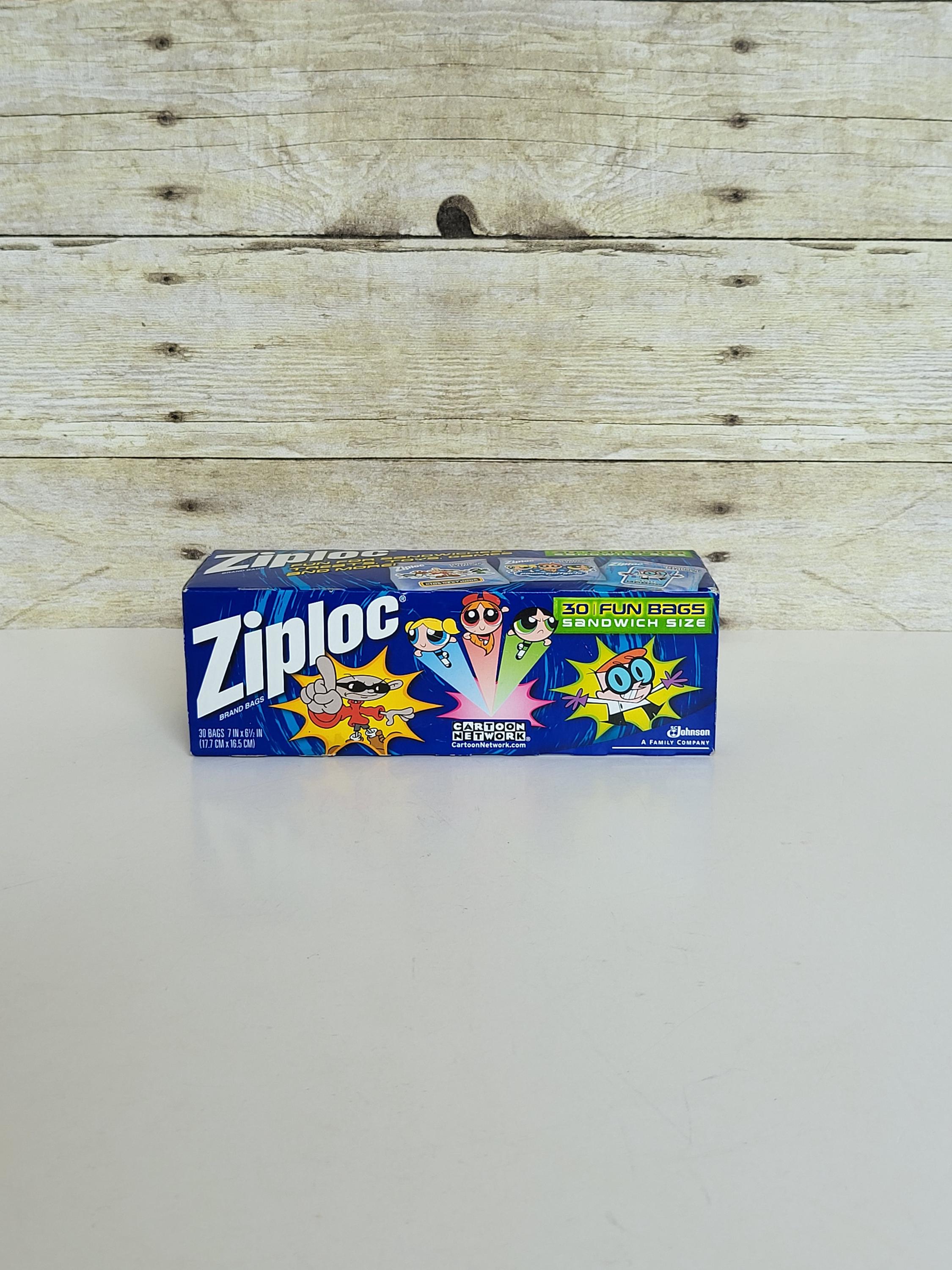 New, Cartoon Central Ziploc Sandwich Bags - 30 Bags - Kids Next Door - Powerpuff Girls - Dexter's Laboratory