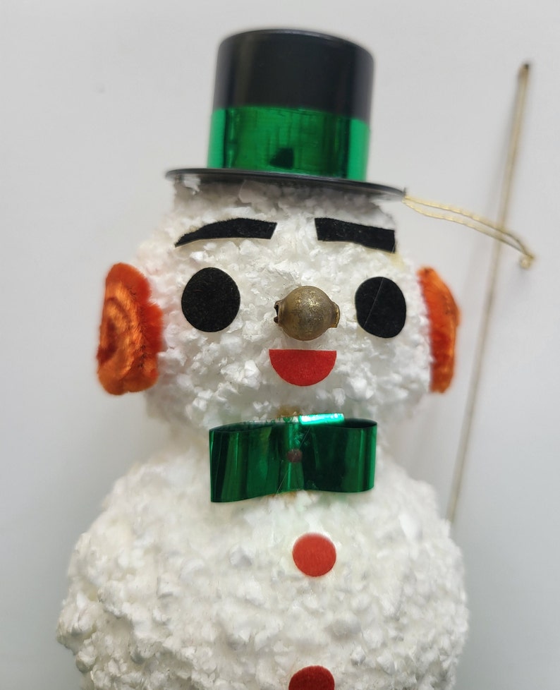Vintage Styrofoam Popcorn Snowman Christmas Ornament Etsy