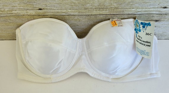 Buy Vintage Angela White Strapless Bra 36 C White Strapless Bra