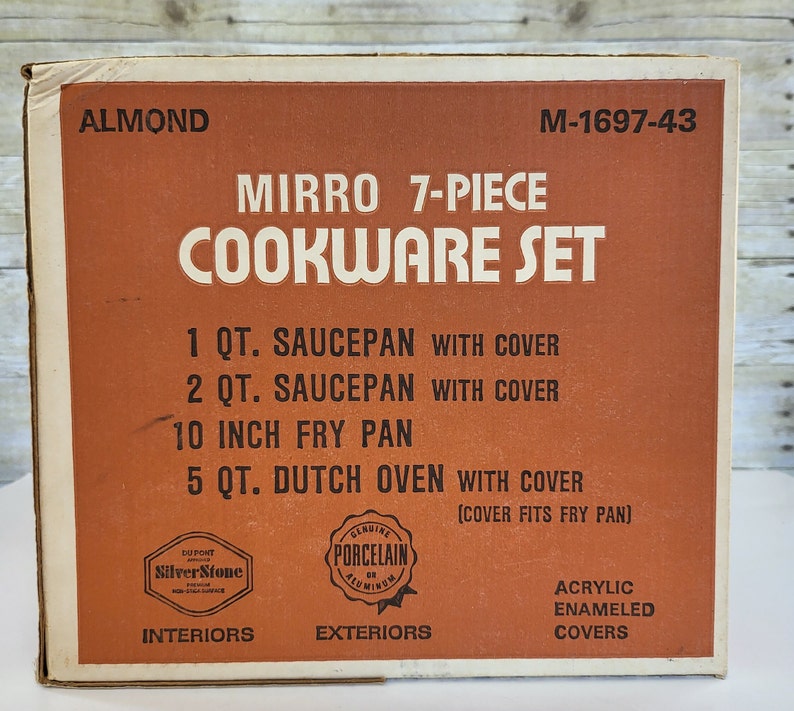 Vintage Mirro 7 Piece Heavyweight Aluminum Nonstick Cookware Set Mirro