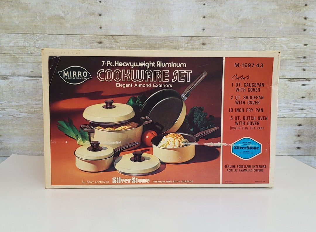 Vintage Mirro 7 Piece Heavyweight Aluminum Nonstick Cookware Set Mirro