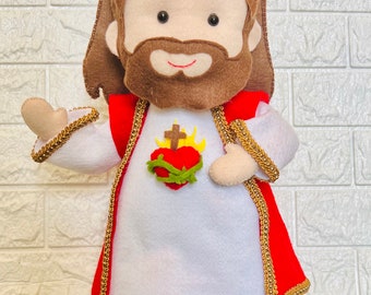 Sacred Heart of Jesus Doll: Catholic Ornament, First Communion Gift