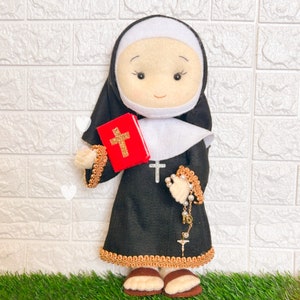 Personalized Saint doll, St. Katherine Drexel , first communion gift , saint ornaments, Saint Fausthina doll, Saint doll, Devine Mercy doll