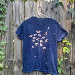 Eyes hand painted bleach t shirt