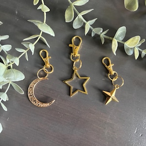 Moon and Star charm Keychain/ Bag charm