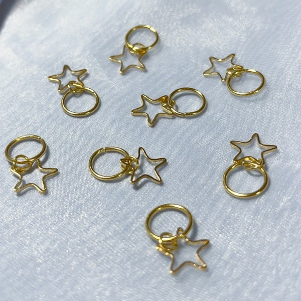 Dainty Gold Star Hair Charms ~ Hair Accessories ~ Hair Rings ~ Braid Rings ~ Loc Jewelry