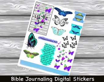 Butterfly Hymn Bible Journaling Stickers: I'll Fly Away (Digital Download)