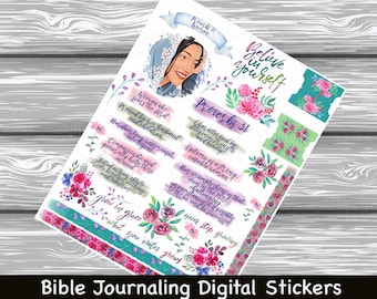 Proverbs 31 Woman Bible Journaling Stickers (Digital PDF Download)