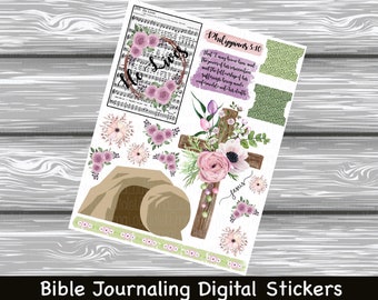 Because He Lives Hymn Sticker Series Bible Journaling Printable Sticker Sheet Instant Digital Download