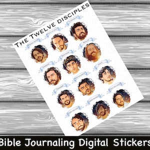 The Twelve Disciples Men Of The Bible Series Bible Journaling Printable Sticker Sheet Instant Digital Download