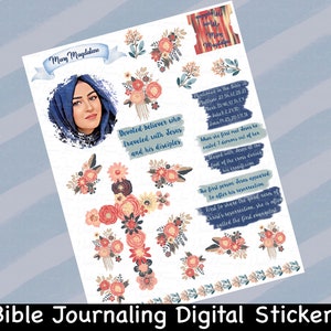 Maria Magdalena Vrouwen van de Bijbel, Bijbeljournaalstickers, dagboekbenodigdheden, plannerstickers, Bijbelstudie
