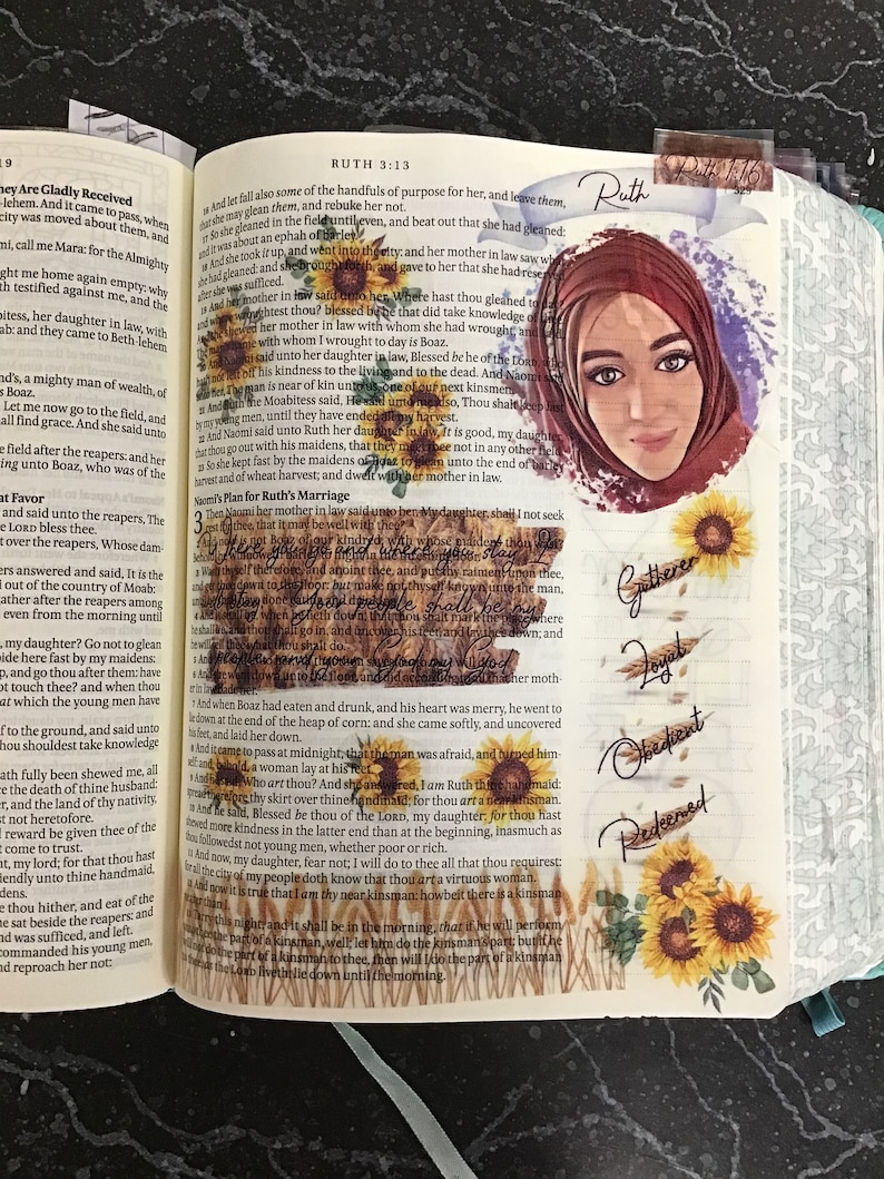 Ruth Bible Journaling Stickers: Women of the Bible (digital Download ...