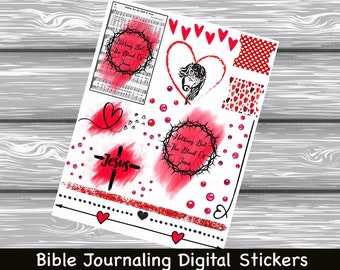 Nothing But The Blood of Jesus Hymn Stickers - Bible Journaling (Digital Download)