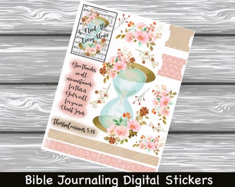 I Need Thee Every Hour Hymn Sticker Sheet: Bible Journaling (Digital Download)