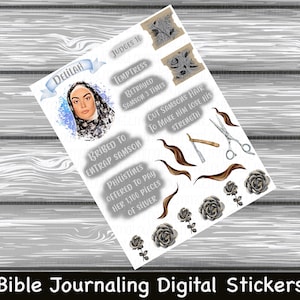 Delilah Women Of The Bible Series Bible Journaling Printable Sticker Sheet Instant Digital Download
