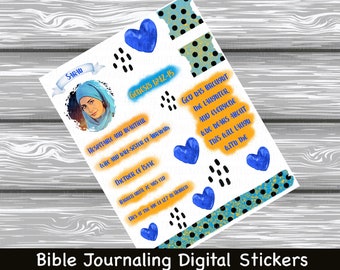 Sarah- Women Of The Bible Series Bible Journaling Printable Sticker Sheet Instant Digital Download