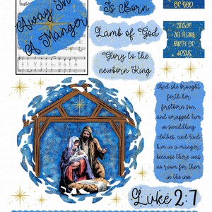 Away in A Manger Hymn Sticker Series Printable Bible Journaling ...