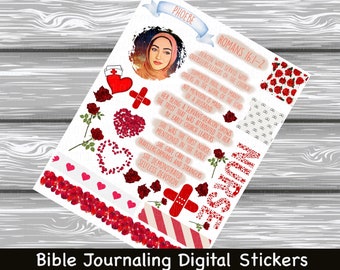 Phoebe-Women of The Bible Series Bible Journaling Printable Sticker Sheet Digital Download PDF