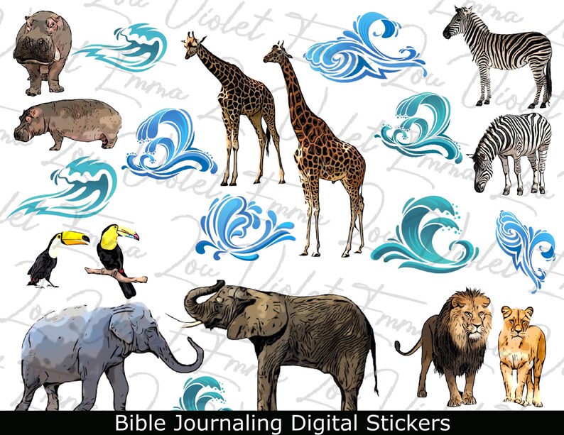 Noahs Ark Bible Journaling Printable Stickers Instant Digital - Etsy