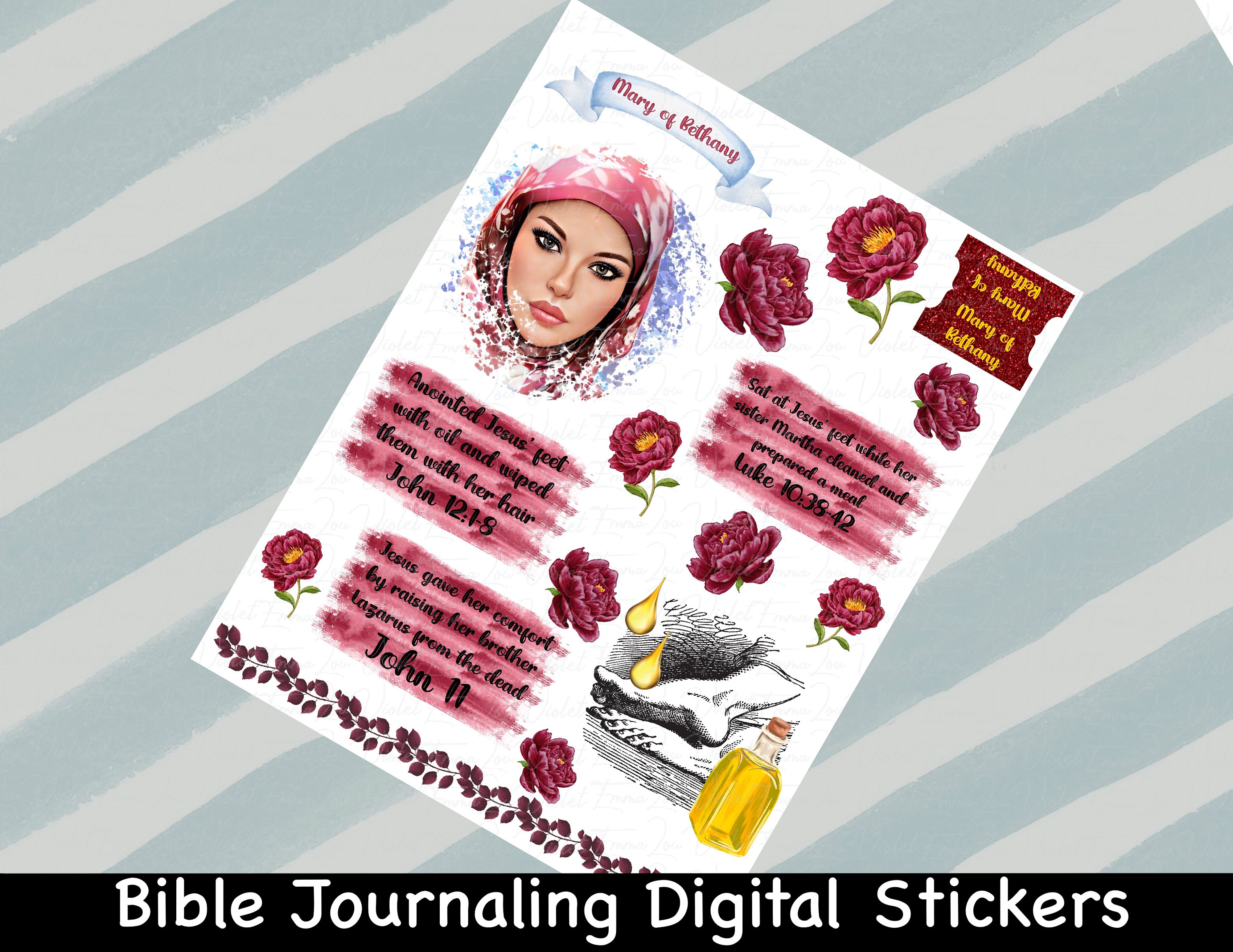 6 pcs. Stickers, From the Book of Luke, Bible stickers, bible journaling,  stickers