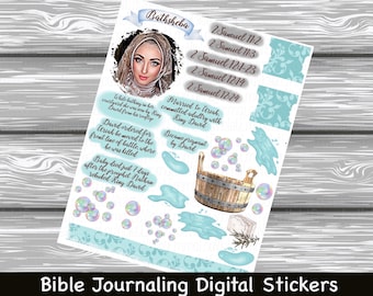 Bathsheba -Women Of The Bible Series Bible Journaling Printable Sticker Sheet, Instant Digital Download